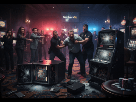 Скандал в Казино: Клиент счупи слотове