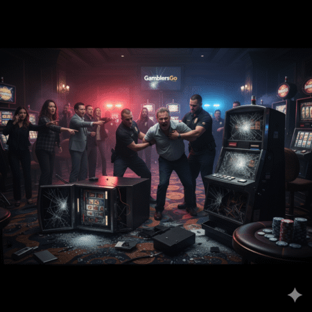 Скандал в Казино: Клиент счупи слотове